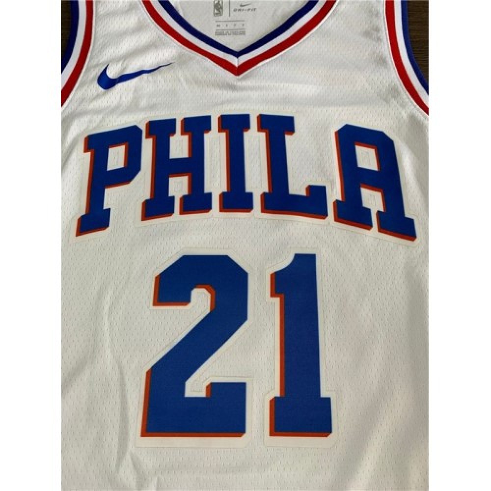 Men's Philadelphia 76ers Joel Embiid #21 White Swingman Jersey - Association Edition-Pro Kit Vault | Brand New 26/27 Sports Jerseys